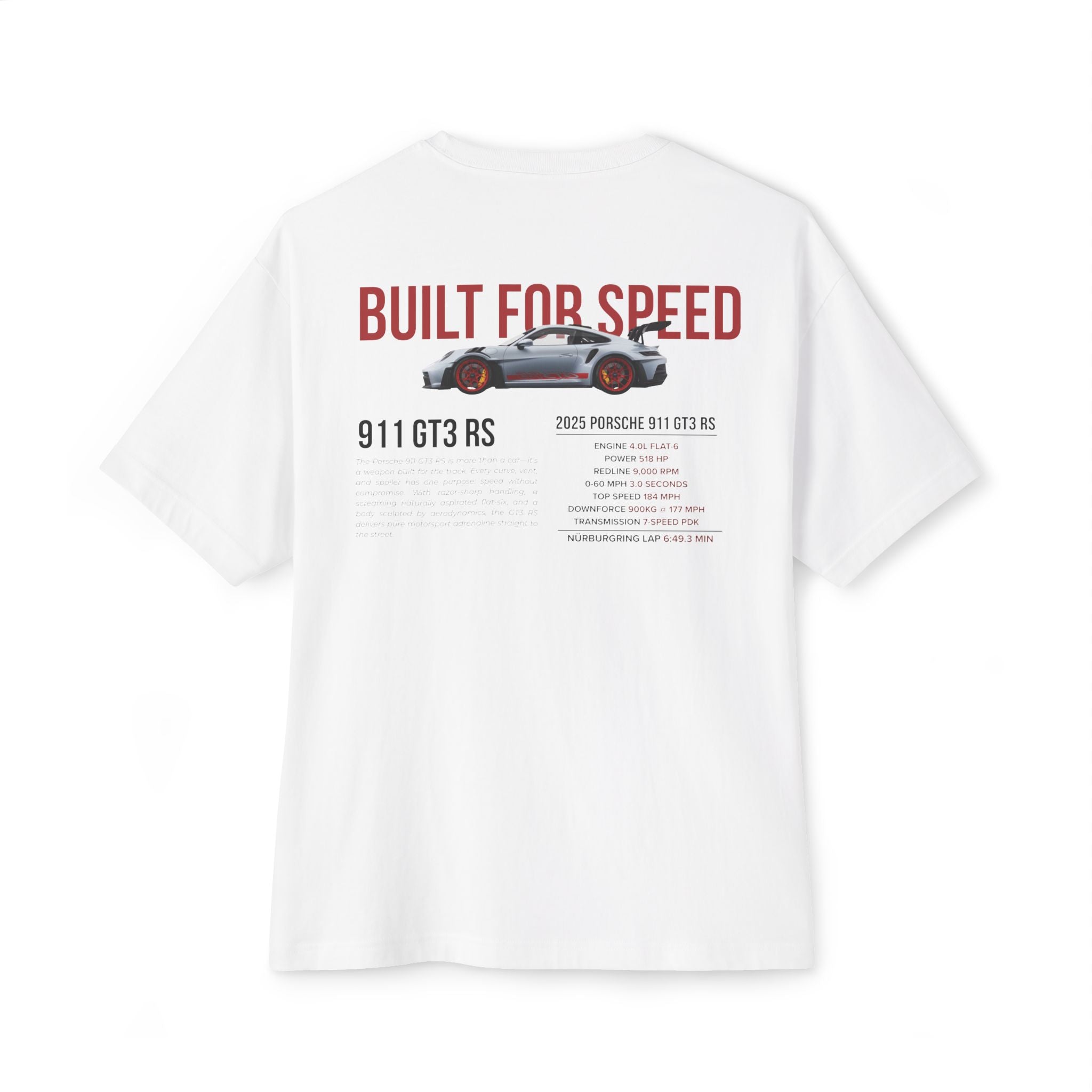Porsche 911 GT3 RS Oversized Tee, Unisex